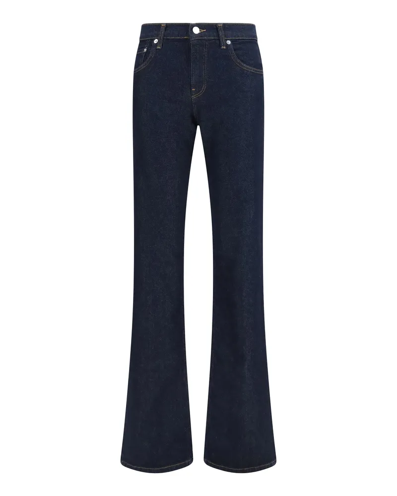Haikure Back Slit Jeans — Blue Blue