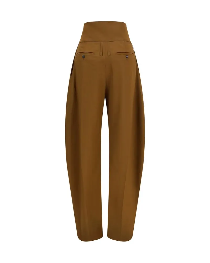 Ferragamo Women's Brown Wool Oves Aries Casual Pants Brown