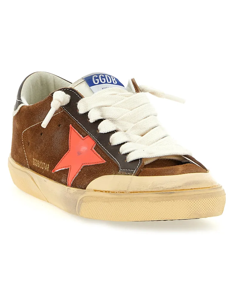 Golden Goose Men's Brown Cowhide Low Top Sneakers Brown