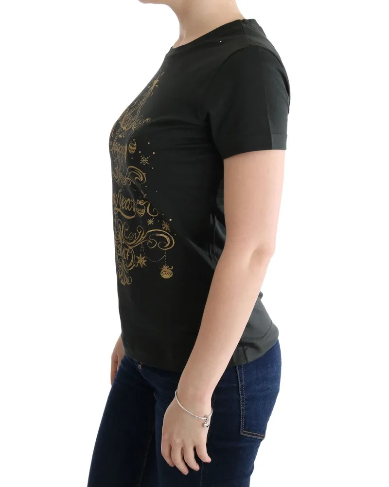 Dolce & Gabbana Women's Green Cotton 2017 Motive T-Shirt Black
