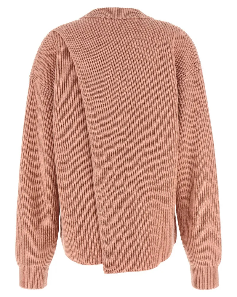 Jil Sander Ribbed Merino Wool Sweater — Rose Rose