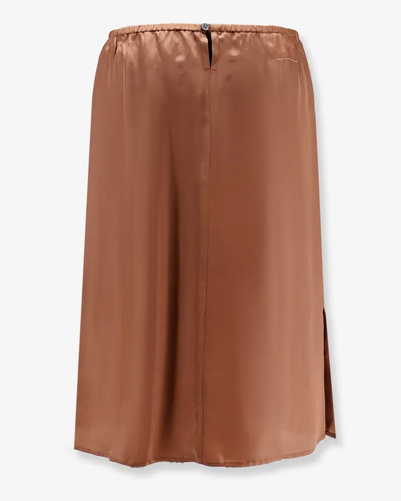 Maison Margiela Women's Midi Skirt Cupro Blend Brown Acetate Brown
