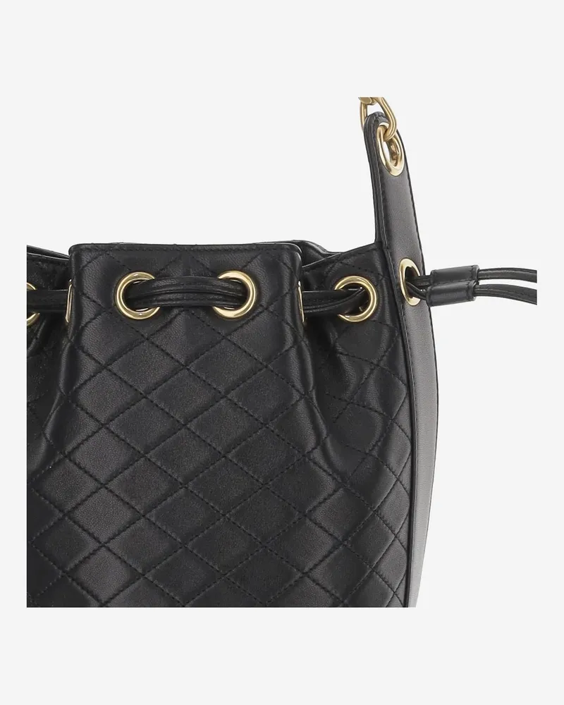 Saint Laurent Women's Lambskin Leather Bucket Bag Black Satchels & Cross Body Black