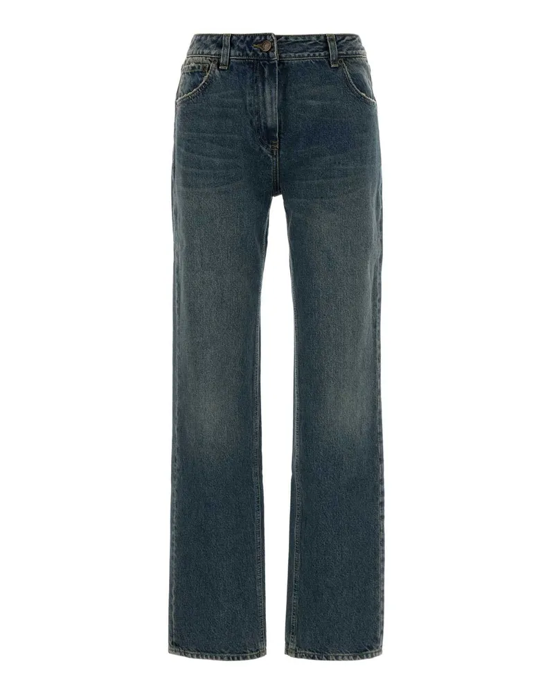 Magda Butrym Mid-Rise Straight-Leg Jeans — Blue Blue