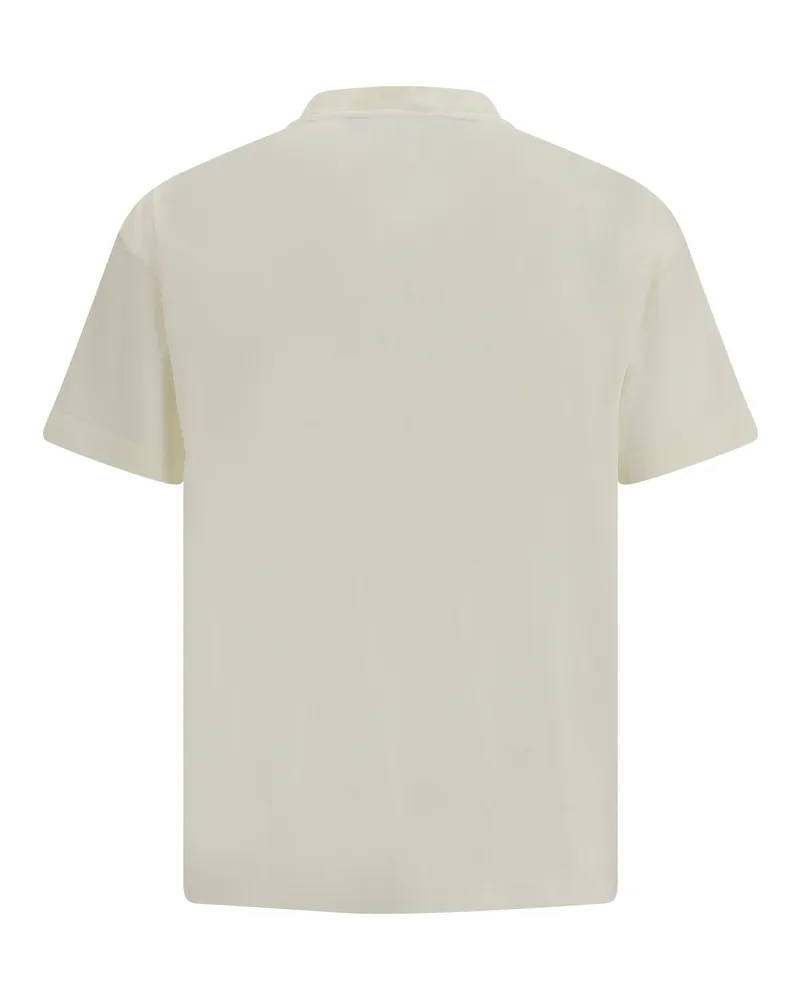 Palm Angels Men's Palm Rib T-Shirt Off White - Light Grey Cotton T-Shirts And Polos White