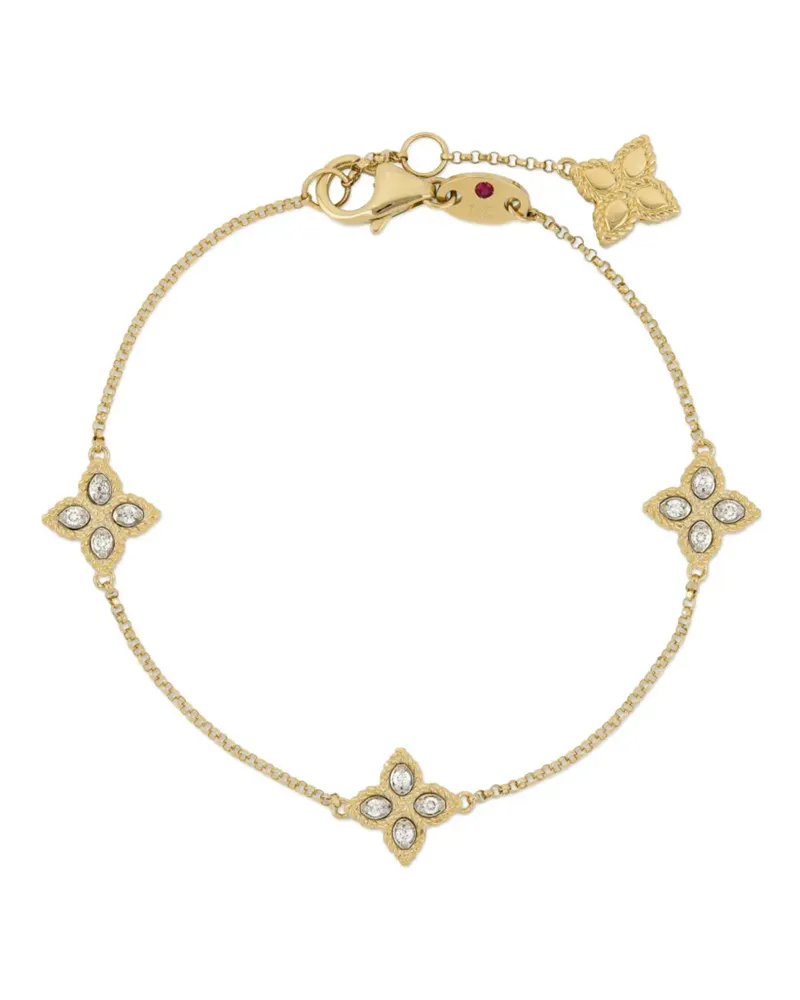 Roberto Coin Women's 18kt Yellow Gold Princess Flower Diamond Bracelet Continuity Gold