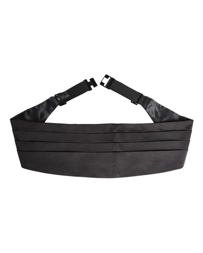 Dolce & Gabbana Black Men Silk Belt Wide Waist Cummerbund Black
