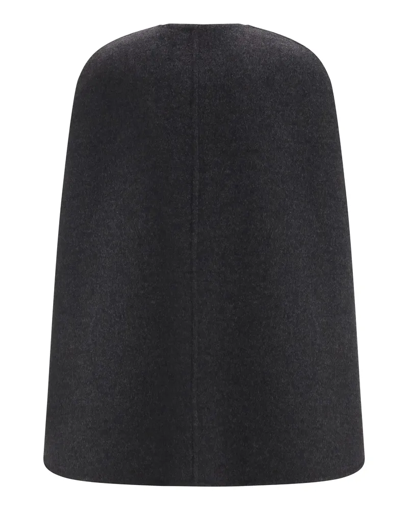 Gucci Women's Wool-Blend Cape Dark Grey-Light Grey Wool; Silk Coat Grey/light Gray