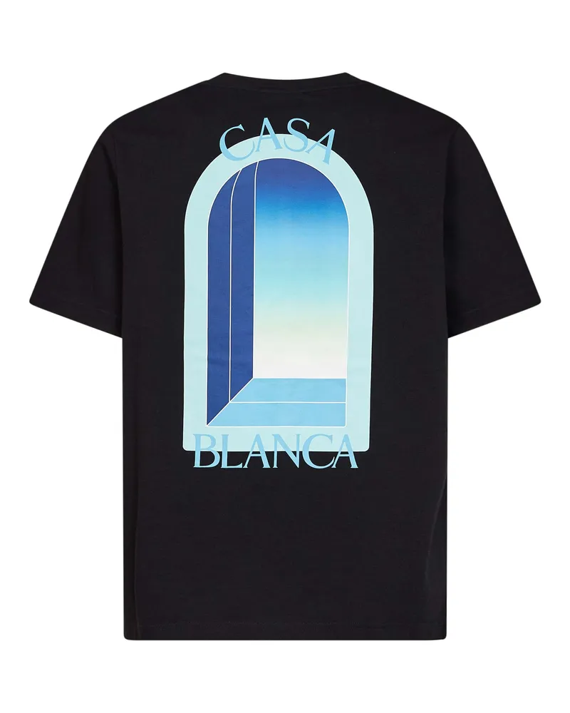 Casablanca Paris Men's T-Shirt Gradient Larche Black Cotton Jersey Organic T-Shirts And Polos Black