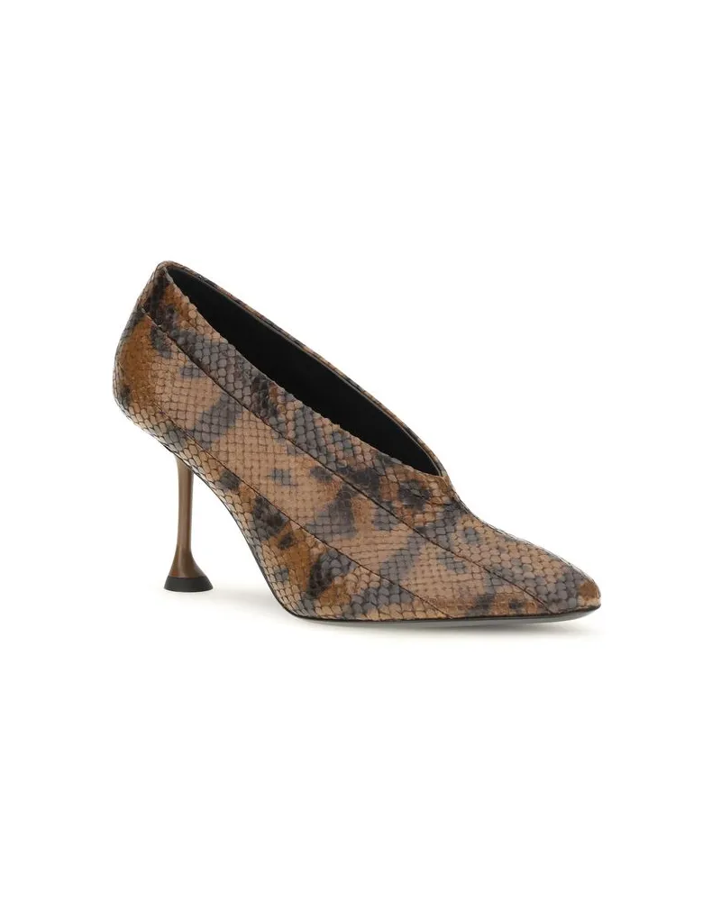 Proenza Schouler Women's Brown Calf Leather Bos Taurus High Heel Pumps Brown