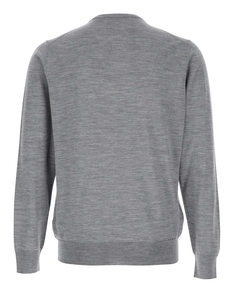 LARDINI Wool-Silk-Cashmere Blend Sweater — Gray Gray