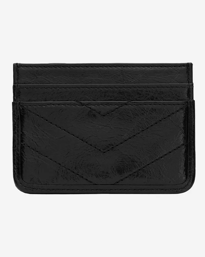 Saint Laurent Women's Card Holder Niki Black Leather Wallets & Purses Black