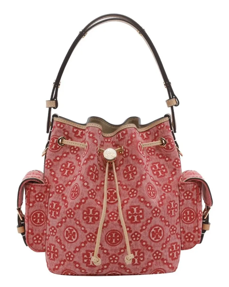 Tory Burch Women's Bag T-Monogram Red Cotton Handbags Hand Red