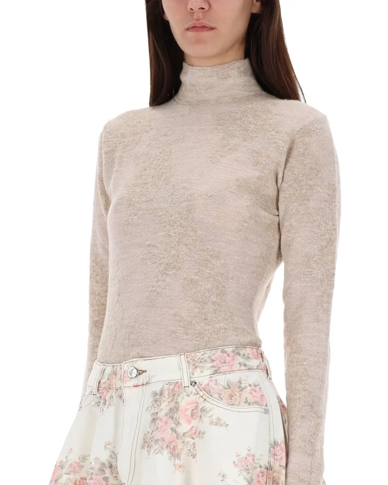 Ganni Alpaca Blend Sweater — Beige Beige