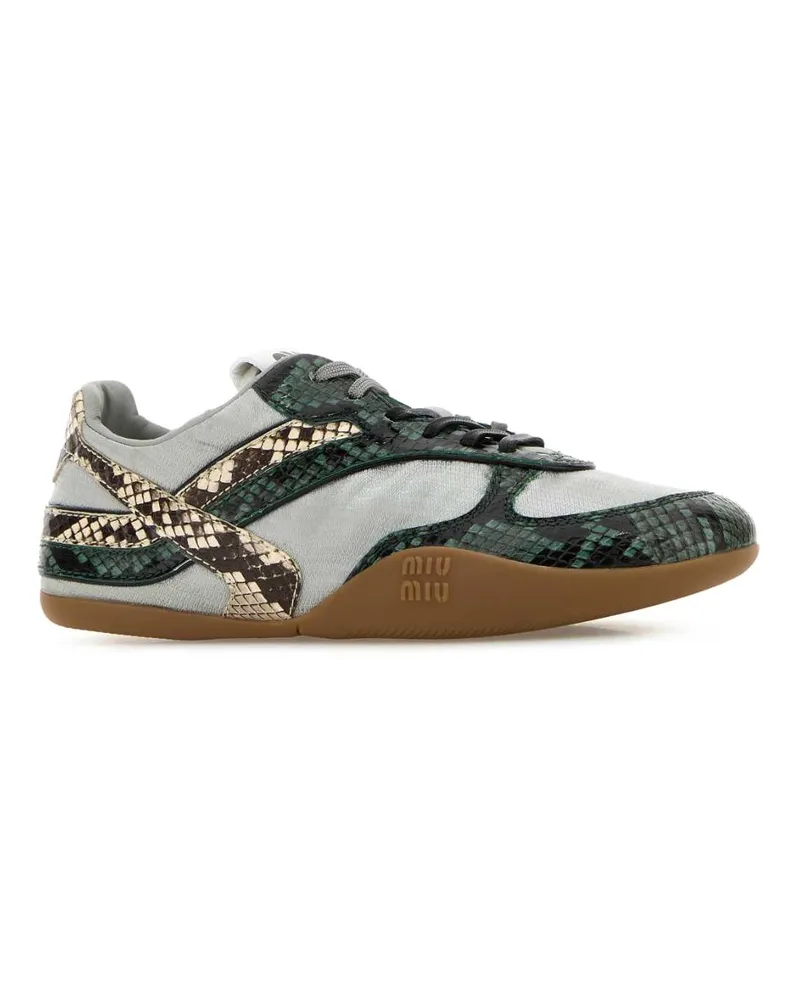 Miu Miu Women's Multicolor Fabric And Leather Sneakers Nubeabete Multicolor