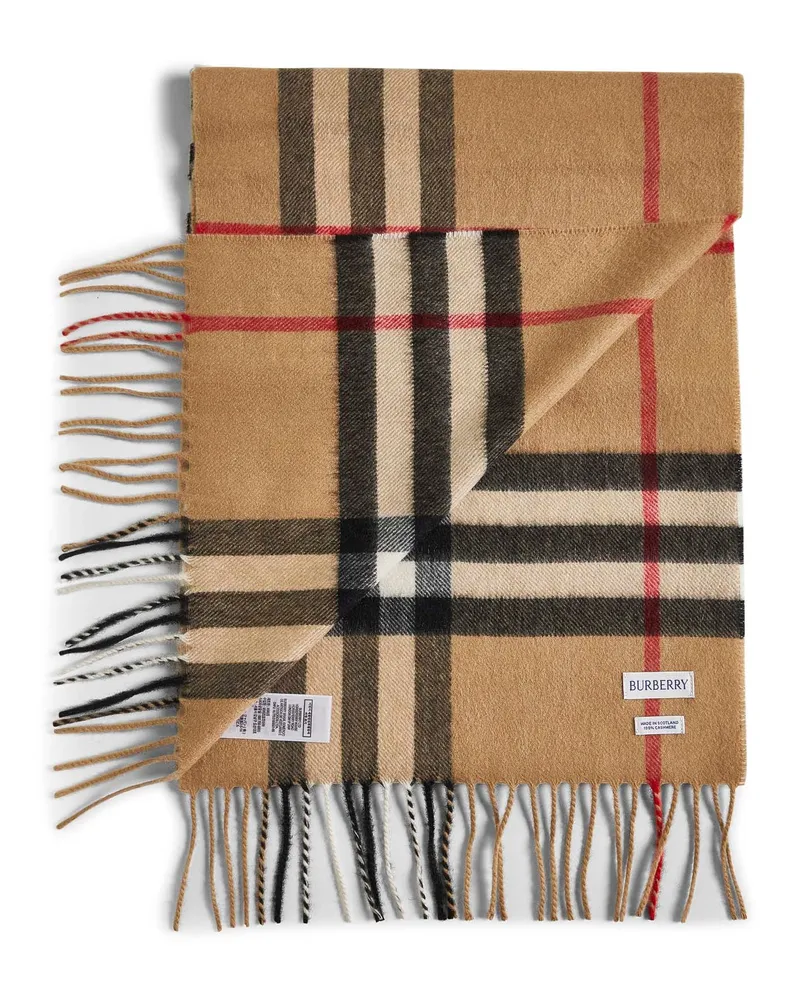 Burberry Women's Scarf Beige Check Cashmere Scarfs Beige