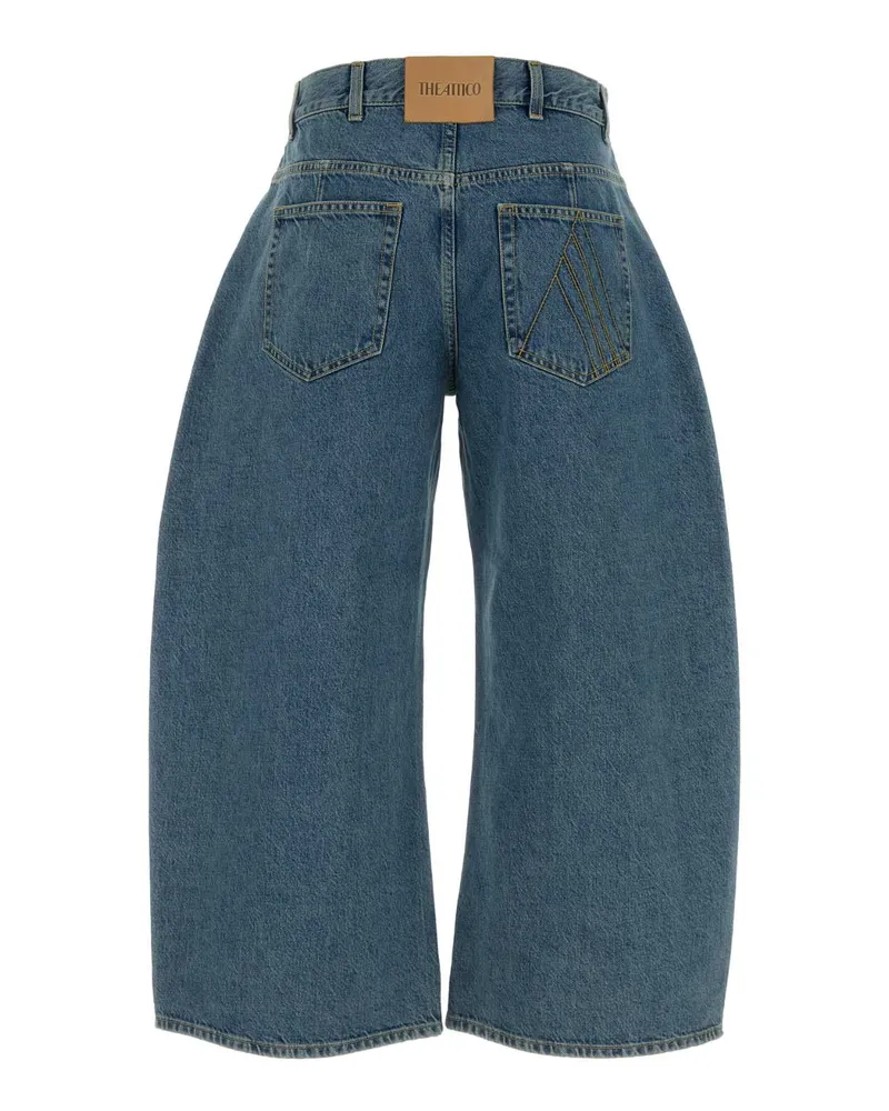 ATTICO Wide-Leg Cotton Jeans — Blue Blue