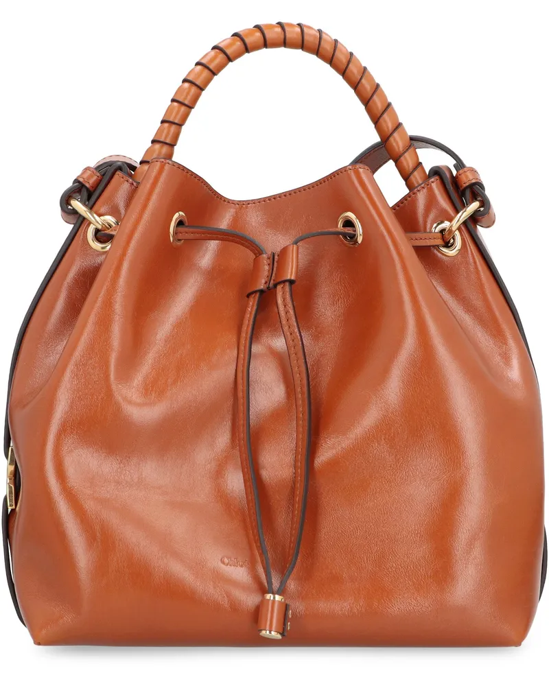 Chloé Women's Bucket Bag Marcie Leather Saddle Brown Calf Brown