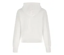 Web Stripe Embroidered Hoodie — White