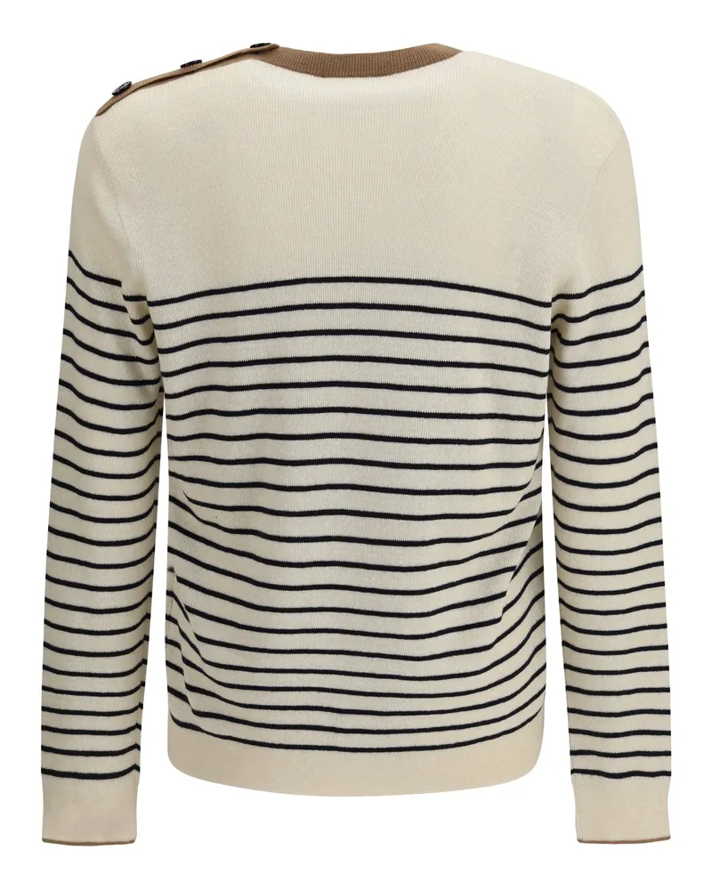 Prada Men's Jacquard Wool And Cotton Blend Sweater Naturale Naturale