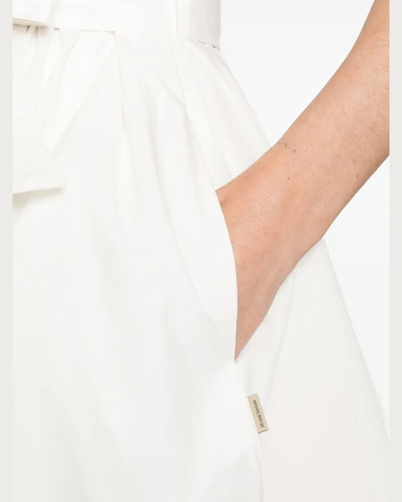 Woolrich V-Neck Cotton Dress — Off-white Off-white