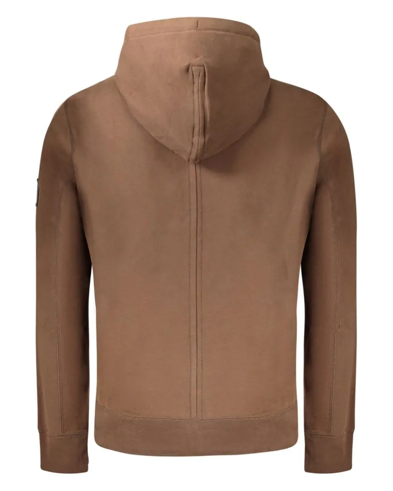 Calvin Klein Cotton Fleece Hoodie — Brown Brown