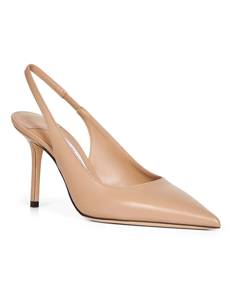 Jimmy Choo Women's Slingback Love 85 Nude Pumps High Heel Shoes Beige