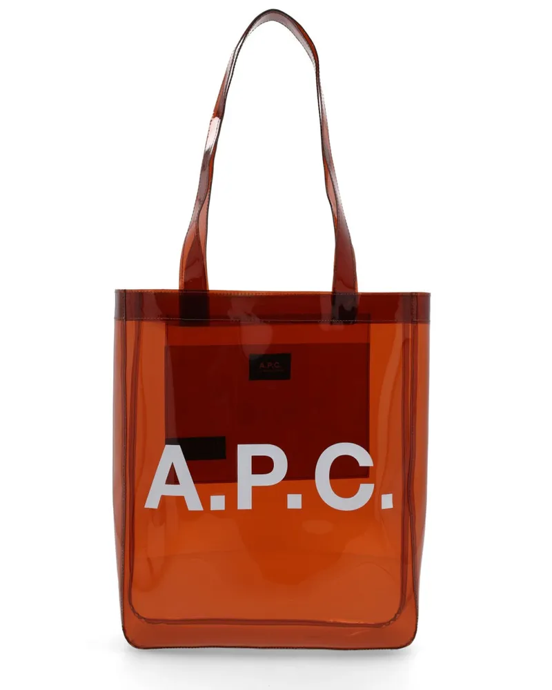 A.P.C. Women's Lou Tote Bag Brown Thermoplastic Polyurethane Handbags Hand Brown