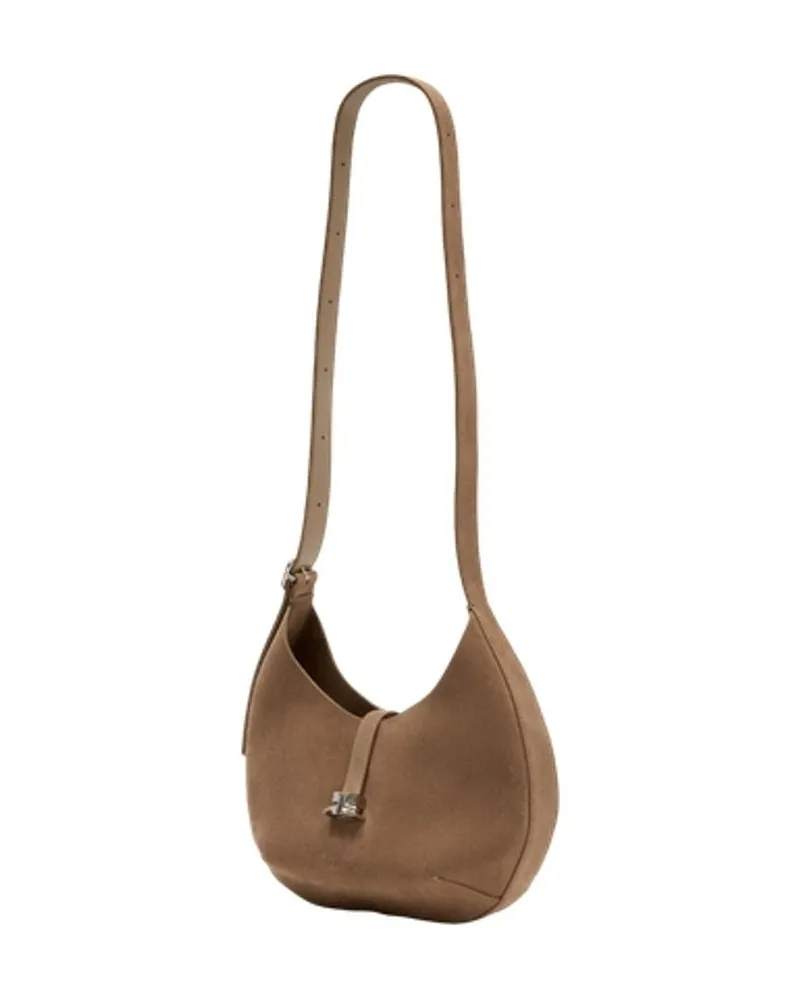 Courrèges Women's Small Holy Shoulder Bag -  Leather Beige Calfskin Shoulder-Hobo-Bags Beige