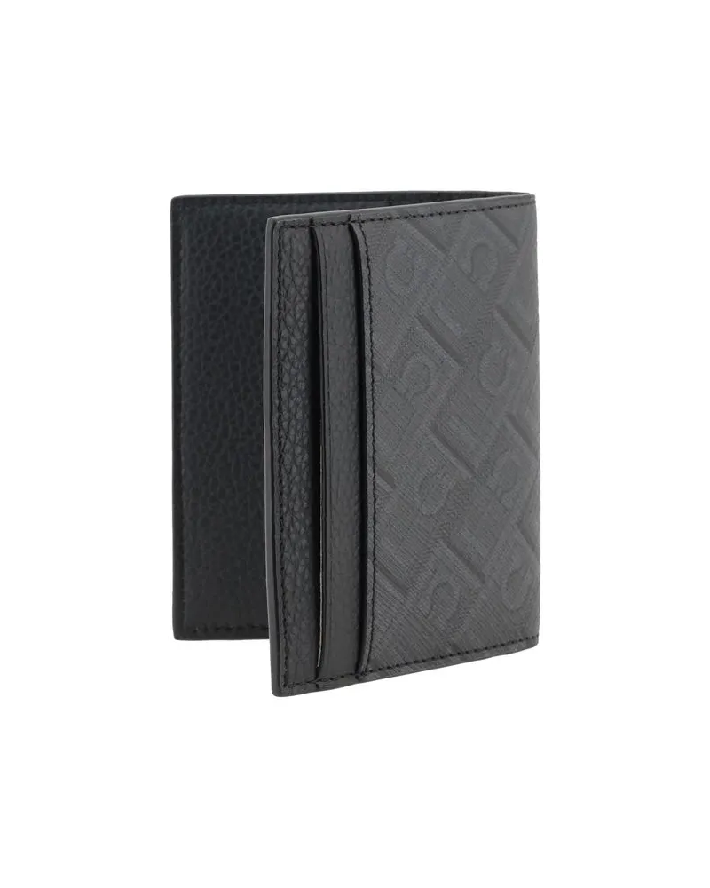 Ferragamo Men's Black Calf Leather Bos Taurus Wallet Black