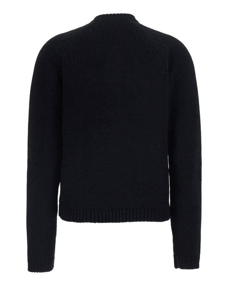 Totême Women's Cardigan Crew Neck Black Cotton Tops Top Black