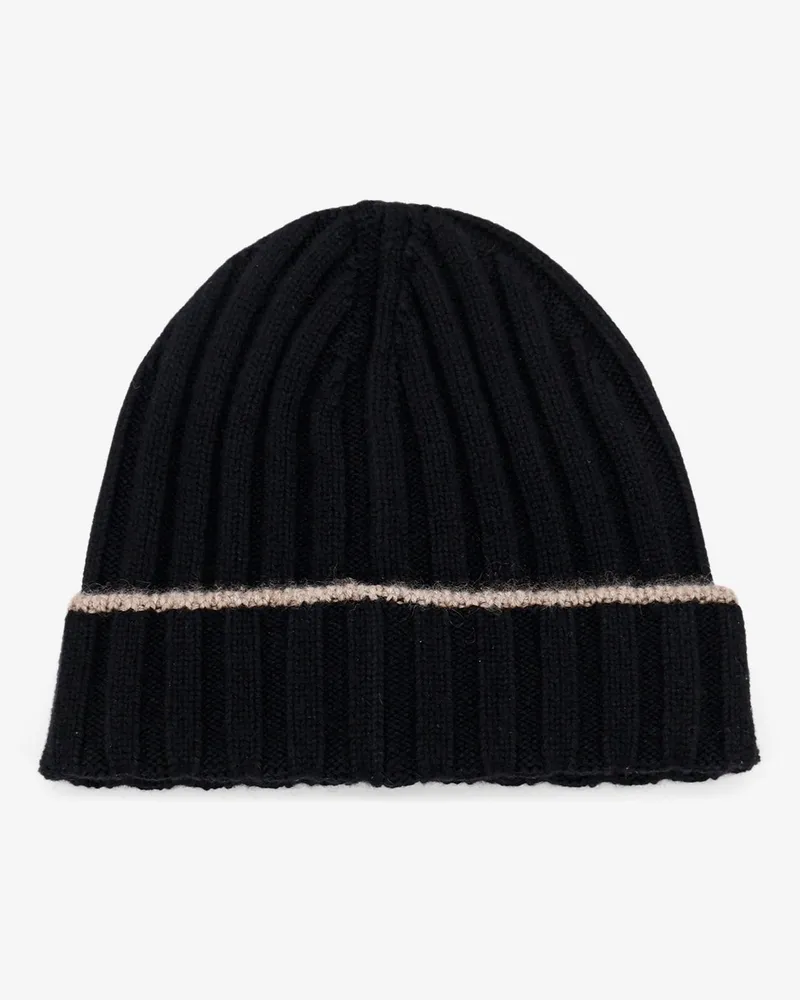 Brunello Cucinelli Men's Beanie Cashmere Black Hat Black
