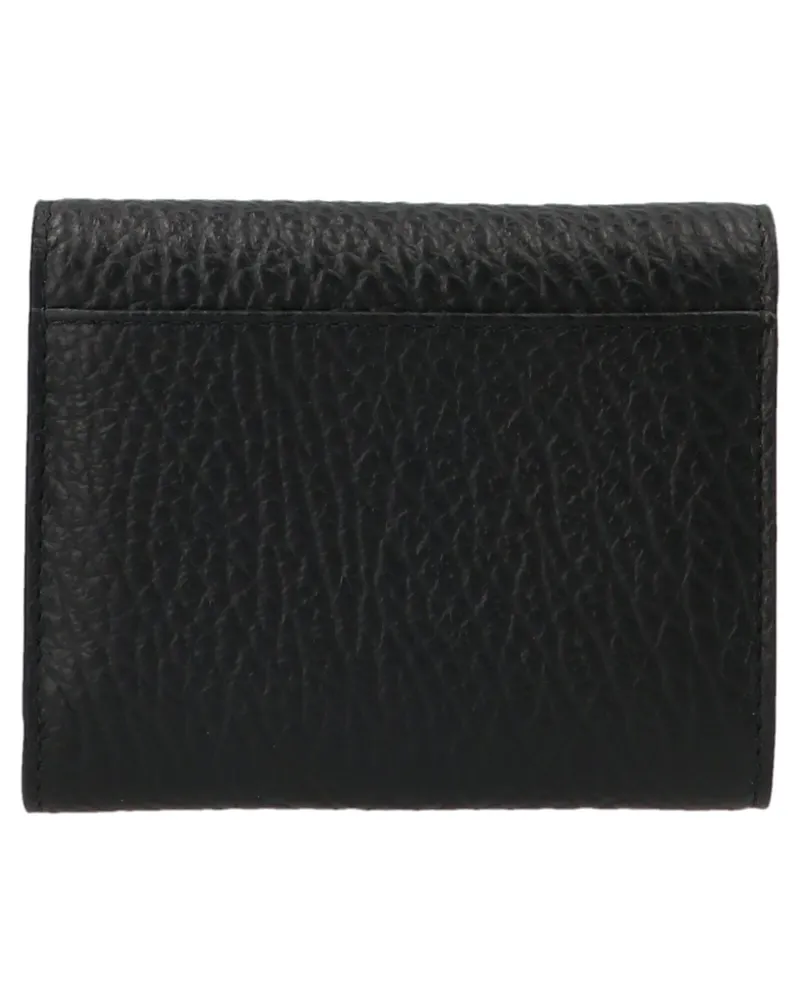 Maison Margiela Hammered Leather with Stitching Wallet — Black Black