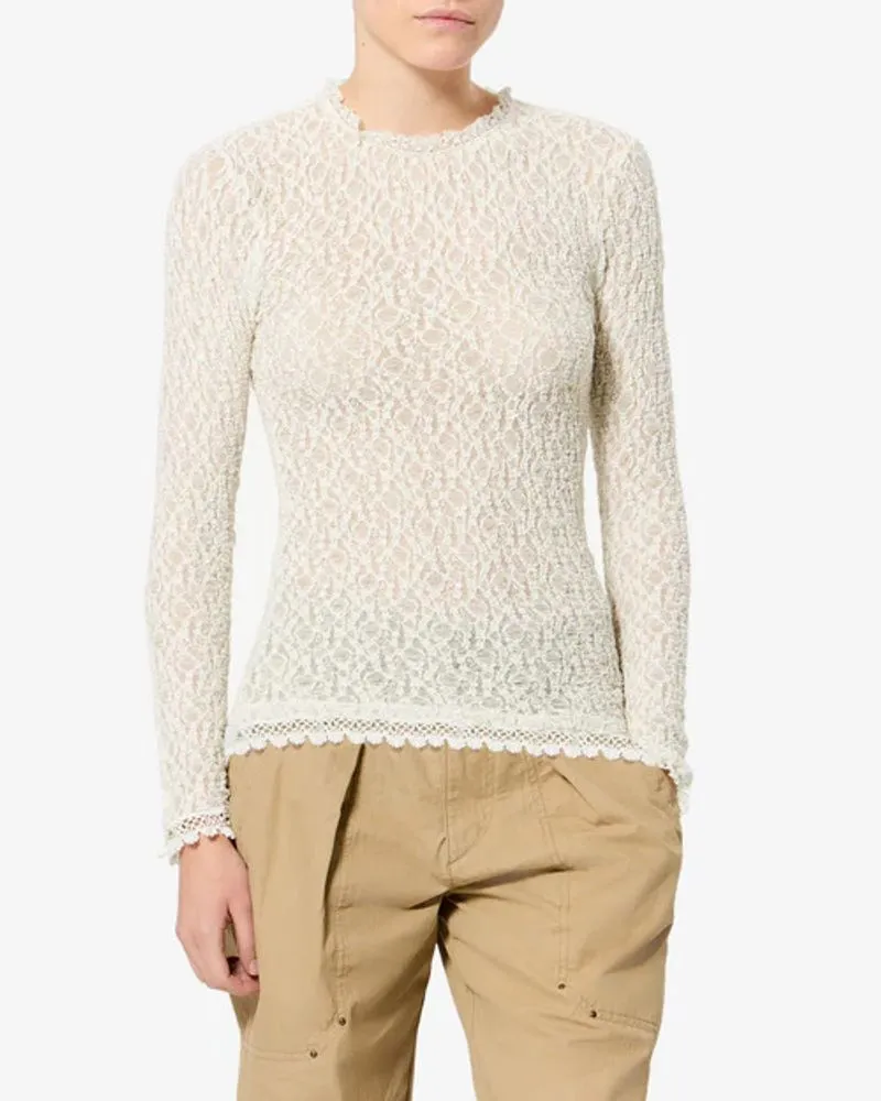 Isabel Marant Textured Knit Sweater — Cream Cream
