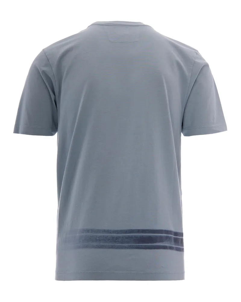 C.P. Company Men's Short-Sleeve T-Shirt Silver Blue Cotton T-Shirts And Polos Blue