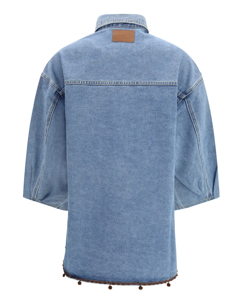 Ella Women's Denim Jacket With Sequin Details Cotton; Polyester; Viscose Blue