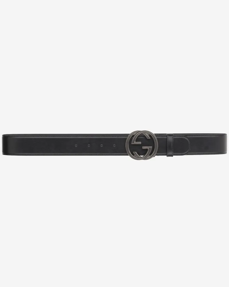 Gucci Men's Black Leather Belt Calfskin Black