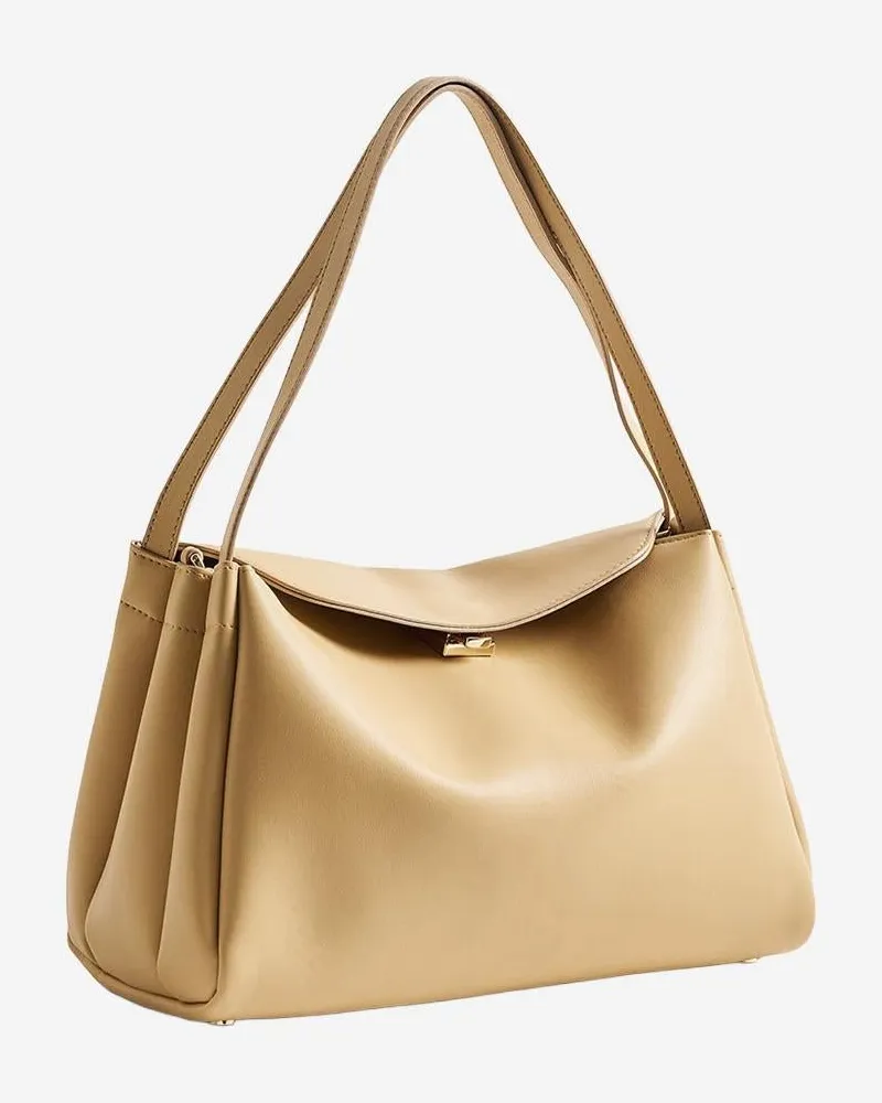THEMOIRÈ Women's Shoulder Bag Beige Vegan Fabric Beige