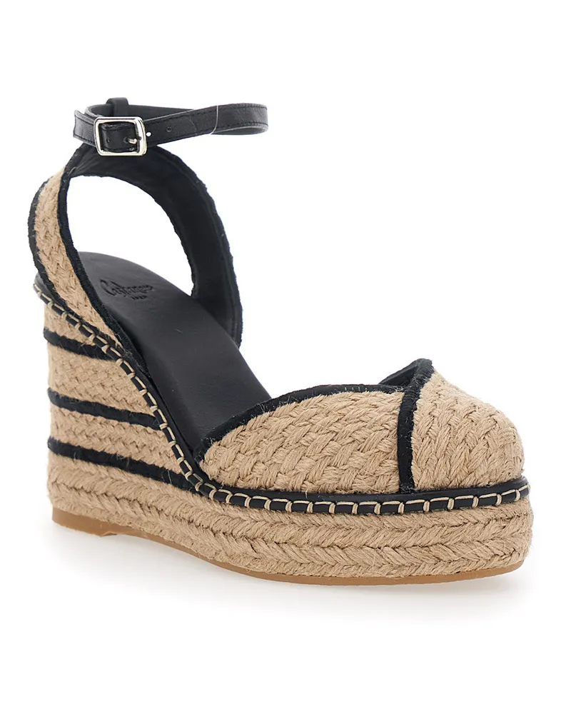 Castañer Women's Wedges Cova Beige Fabric Textile Shoe Beige