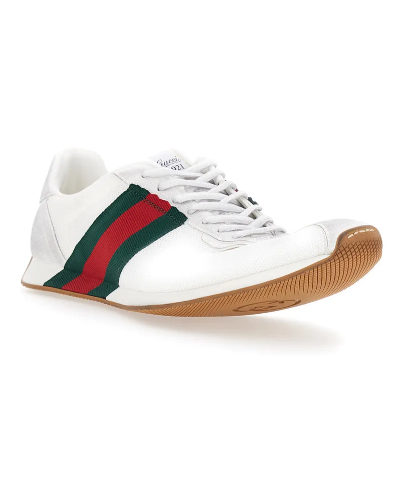 Gucci Men's Sneakers Tempo White Leather And Fabric Trainers White