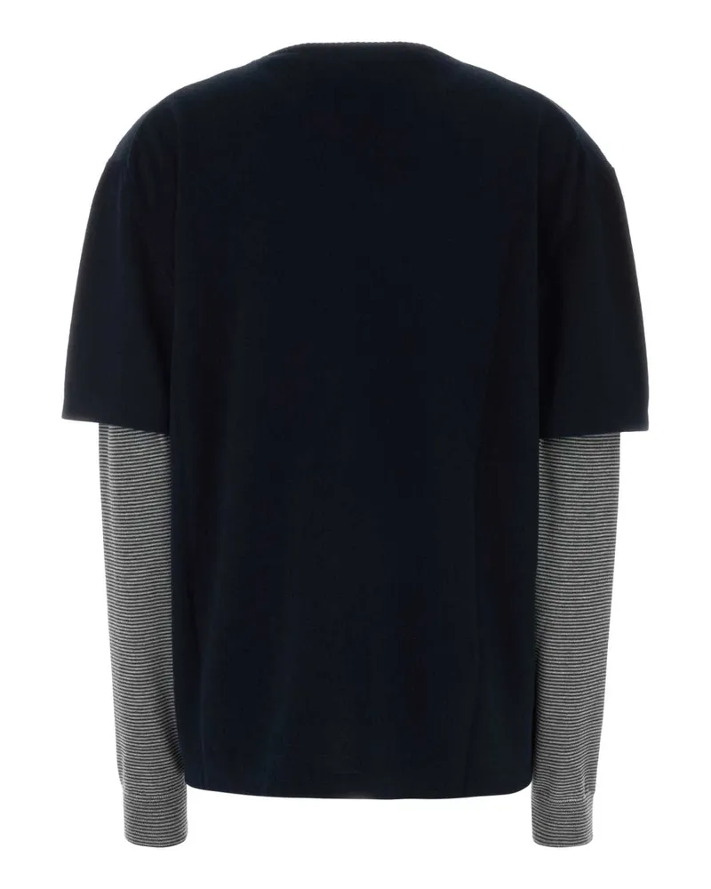 Miu Miu Women's Midnight Blue Wool Blend Sweater Bluantracite Maglieria Navy