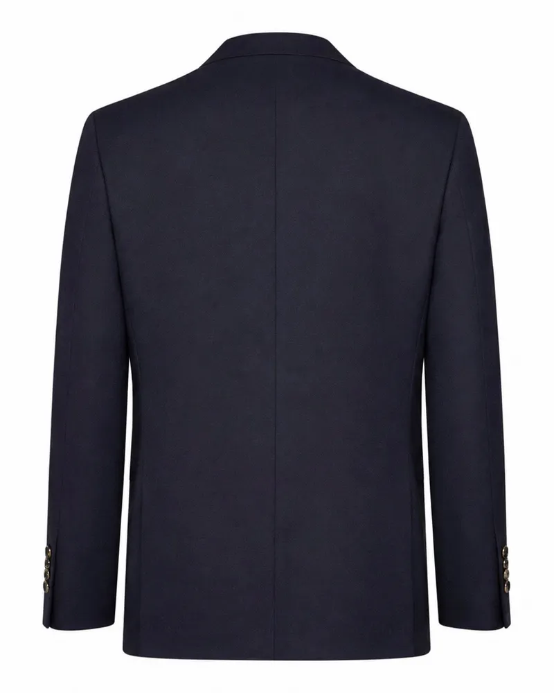 Brunello Cucinelli Men's Deconstructed Blazer, Virgin Wool Blue Jacket Navy