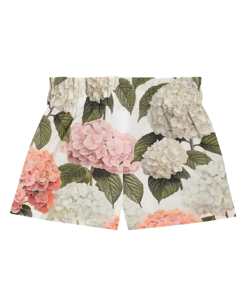 Dolce & Gabbana Hydrangea-Print Cotton Shorts — White White