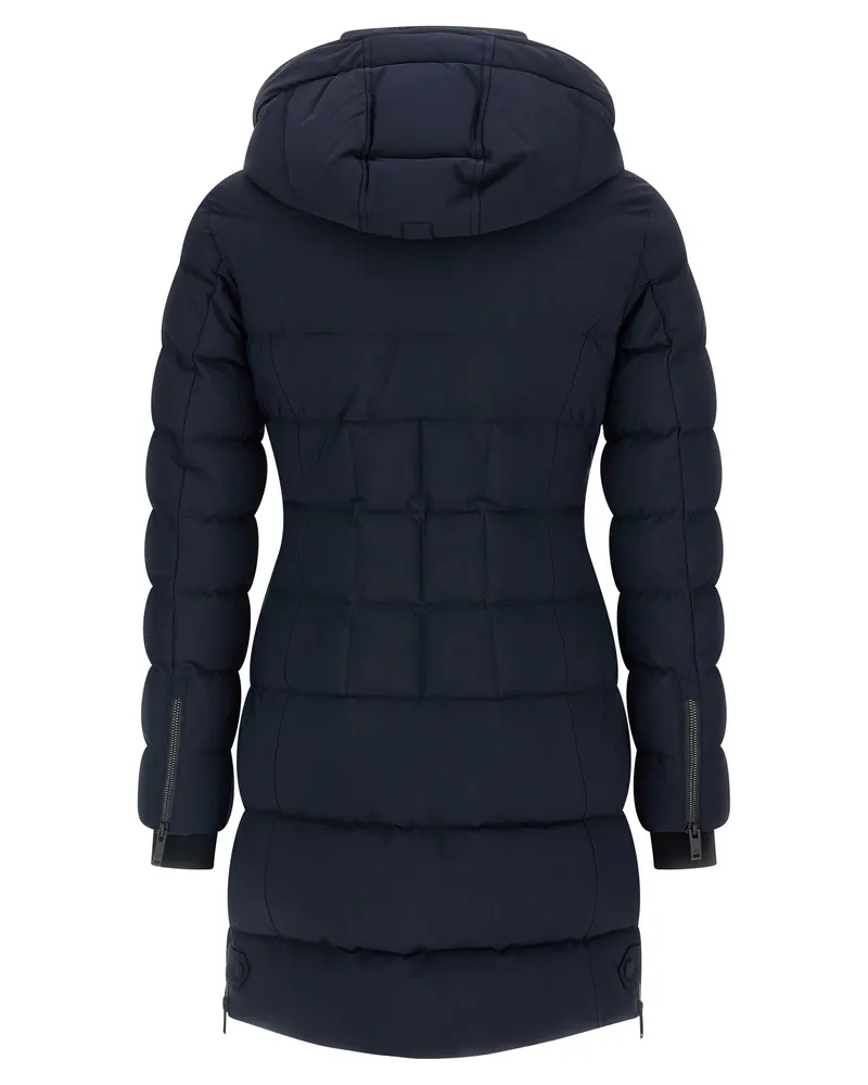 Moose Knuckles Women's Blue Nylon Parka Clothing Navy