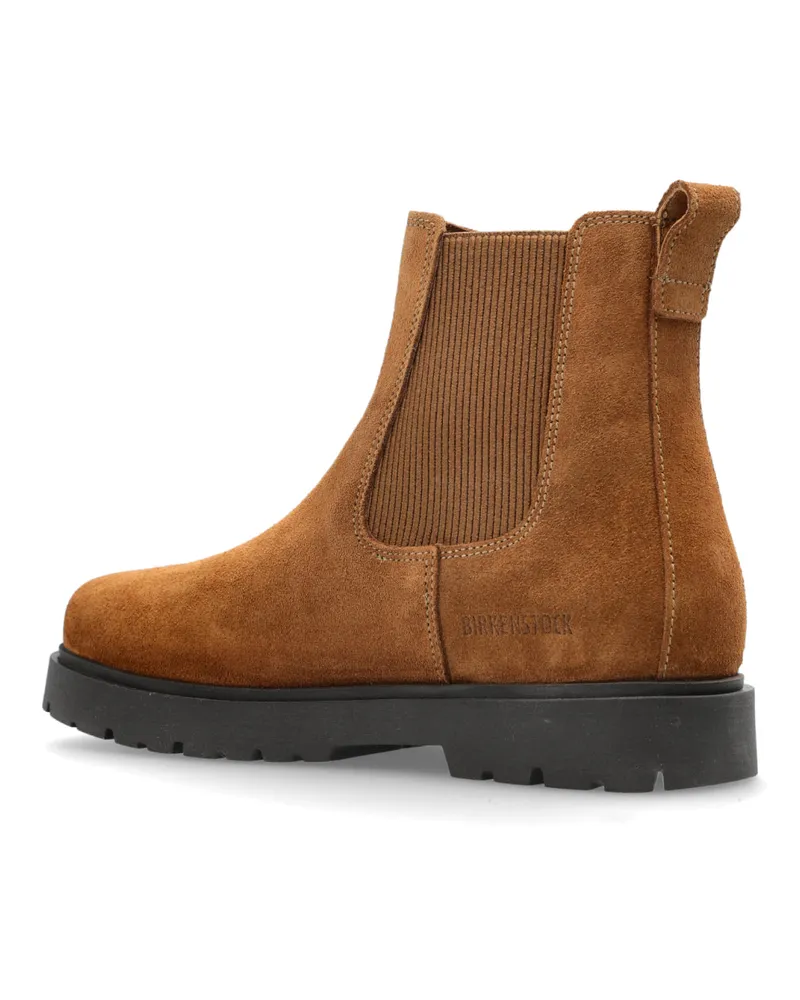 Birkenstock Women's Highwood Slip On Mid Chelsea Boots Brown Shoes Brown