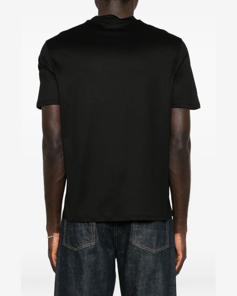 Emporio Armani Logo-Embroidered T-Shirt — Black Black
