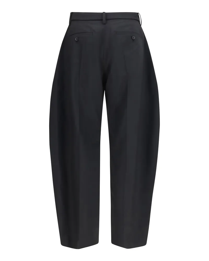 Sacai Men's Wool Tailored Pants With Belt Black Polyester; Cupro Trousers Black