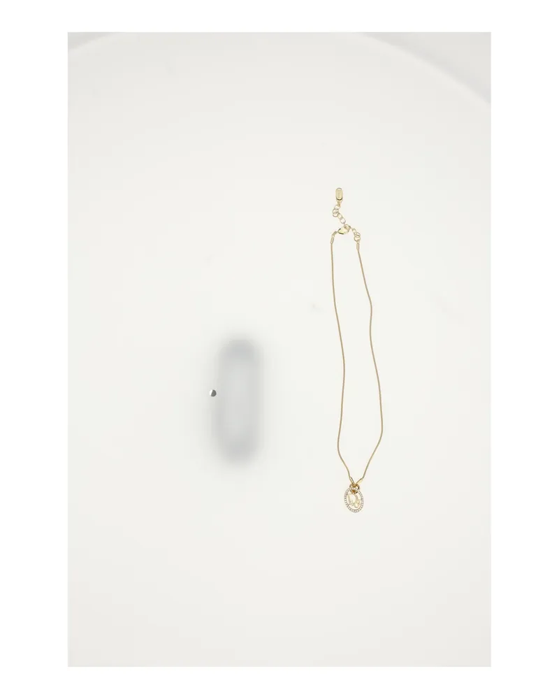 Dior Women's Necklace Oblique Gold Crystal Necklaces Gold