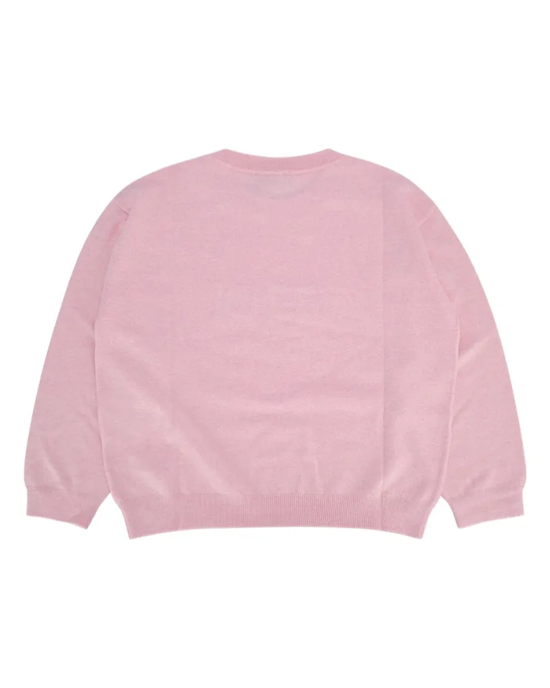 Fendi Boys' Girocollo Light Wool Kni Rosewater Wv+ricamo:pl Maglieria Sweater Pink
