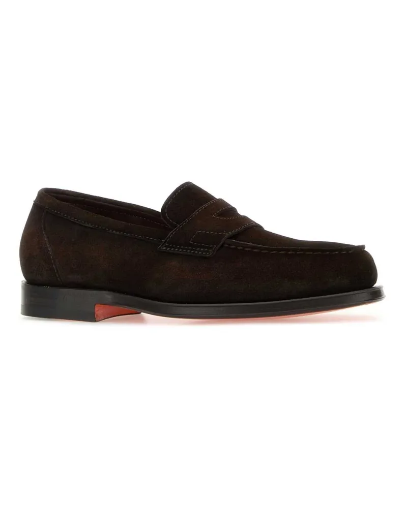 Santoni Mcqu18143pd5srvr T50 Darkbrown Mocassini Loafers Brown